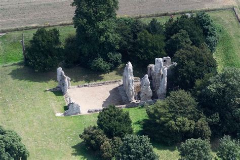 Weeting Castle aerial image - early medieval moated manor house in ...