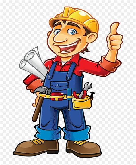 Engineering Clipart Contractor - Construction Worker Cartoon - Png ...