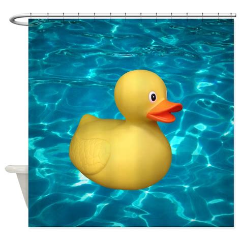 Rubber Duck in Water Shower Curtain by thehomeshop