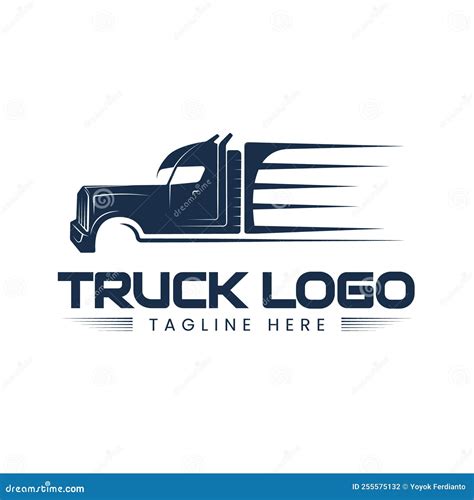 Semi Truck Logo Side View Silhouette Stock Illustration - Illustration ...