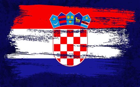 Flag of Croatia, grunge flags, European countries, national symbols ...