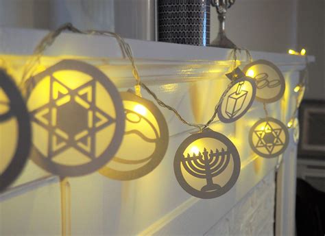 Hanukkah lights garland, a unique Hanukkah decoration from thekitcut ...