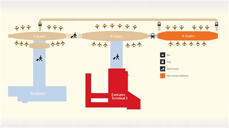 Dubai Airport Terminal 3 Map - State Coastal Towns Map