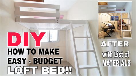 Build it Yourself! Making a DIY LOFT BED with Work space for Small Room - Easy and Budget - YouTube