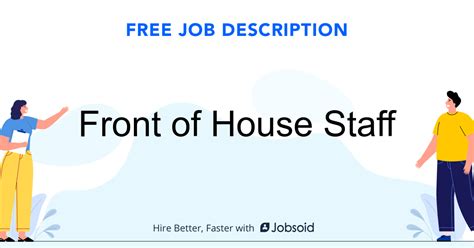 Front of House Staff Job Description - Jobsoid