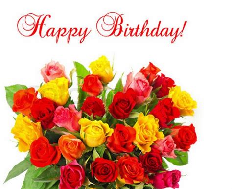 Birthday Wish With Bouquet Of Roses