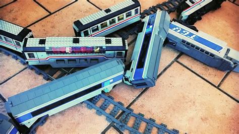 LEGO high speed train crash 10001 Metroliner and TGV model - YouTube