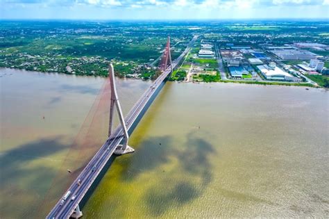 Premium Photo | Can tho bridge, can tho city, vietnam, aerial view. can ...