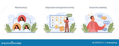 Nicotine Withdrawal Symptoms Set. Common Effects on Character Stock ...