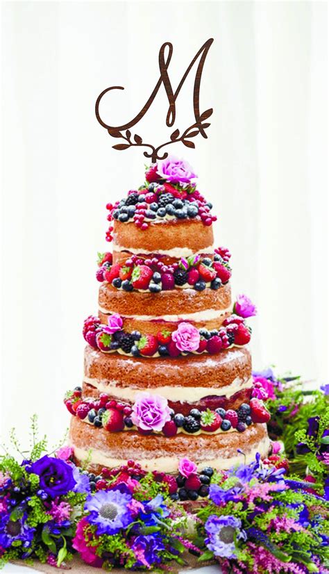 M Cake Topper Wood Monogram Wedding Cake Topper Personalized Cake Topper Initial Cake Topper ...