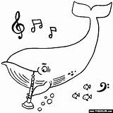 Whale Playing The Oboe Coloring Page sketch template