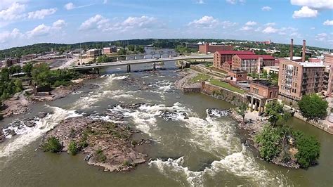 Aerial of the Chattahoochee River, Whitewater, Columbus, Georgia - YouTube