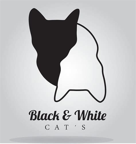 BLACK-AND-WHITE-CATS vector eps ai | UIDownload