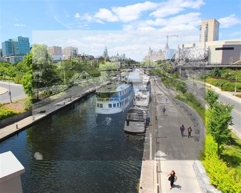 Canal from Laurier Avenue Bridge – 1890s & 2015 – OttawaHH – Ottawa's ...