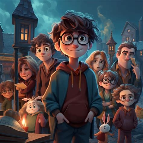 Premium Photo | A cartoon of a boy with glasses and a book called harry ...