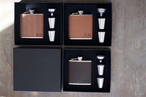 Groomsmen Gift Flask Sets Groomsmen Flask Leather Flask | Etsy