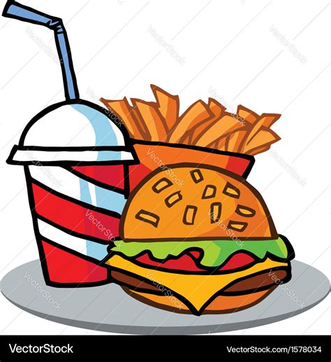 Fast food cartoon Royalty Free Vector Image - VectorStock