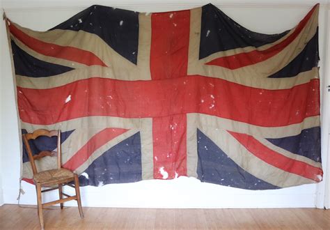 Vintage 1940s 40s WW2 Union Jack flag 12ft x 6ft economy cloth wartime extra large backdrop wall ...