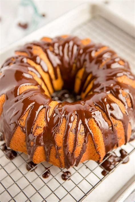 Mom's Chocolate Chip Cake with Chocolate Glaze • Food, Folks and Fun