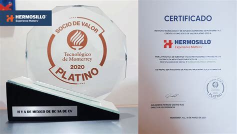 Tec de Monterrey certifica a Hermosillo como Socio Valor Platino