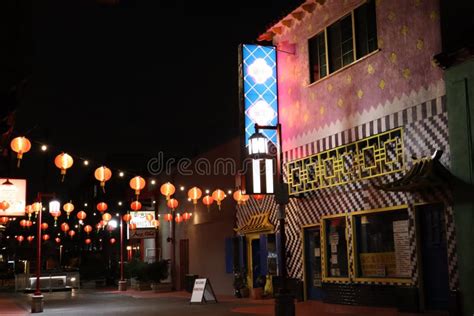 Los Angeles, California - Chinatown by Night Editorial Stock Photo - Image of america, cultural ...