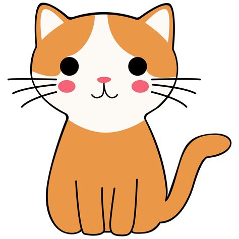 Cat clipart icon flat design on transparent background, animal isolated ...