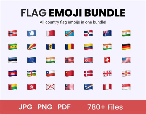 EMOJI FLAG BUNDLE 780 Emoji Files / / Emoji Flags for All Countries ...