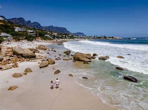 Camps Bay Beach Cape Town from Above with Drone Aerial View, Camps Bay Cape Town Stock Photo ...