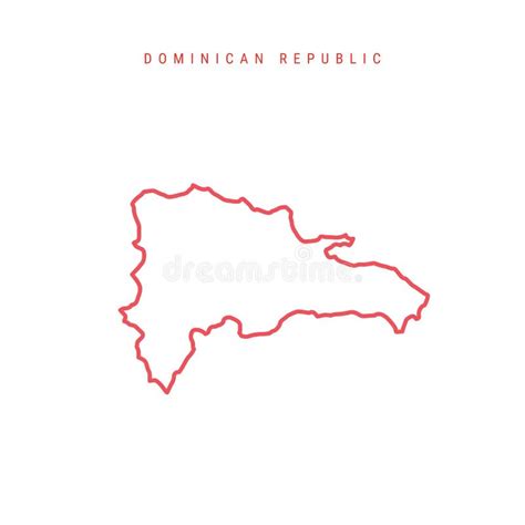 Dominican Republic Editable Outline Map. Vector Illustration Stock Vector - Illustration of ...