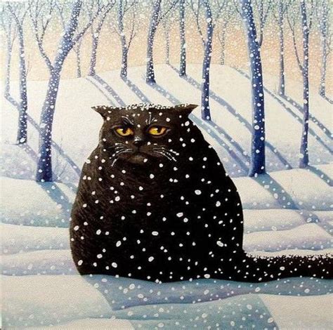 Winter cat paintings. Vicky Mount - Snowy