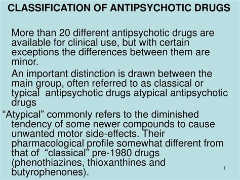 PPT - CLASSIFICATION OF ANTIPSYCHOTIC DRUGS PowerPoint Presentation, free download - ID:6123779