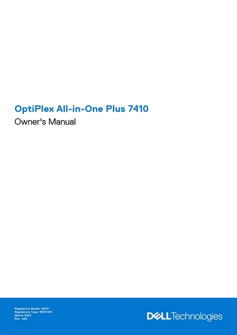 DELL OPTIPLEX ALL-IN-ONE PLUS 7410 OWNER'S MANUAL Pdf Download | ManualsLib