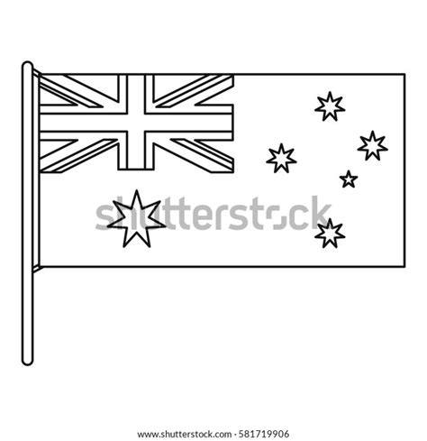 Australian Flag Icon Outline Illustration Australian Stock Vector ...