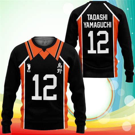 Karasuno Tadashi Yamaguchi Uniform Sweatshirt Num 12 Haikyuu Anime Jacket - RobinPlaceFabrics