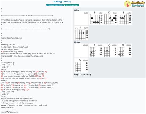 Chord: Making You Cry - tab, song lyric, sheet, guitar, ukulele | chords.vip