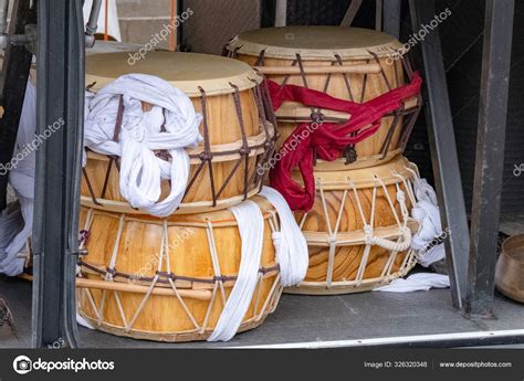 Traditional national Korean janggu drum covered with leather — Stock Photo © novolad188@yandex ...