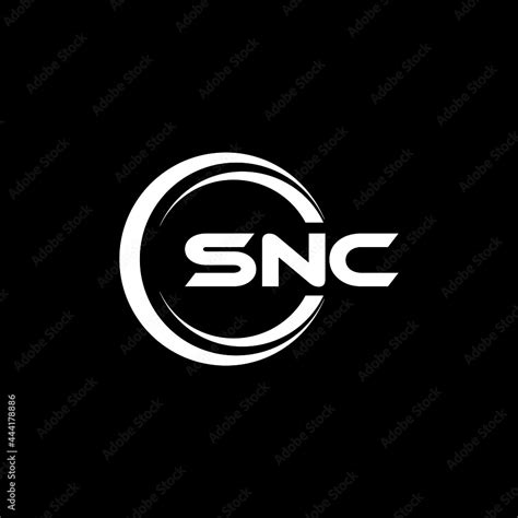 SNC letter logo design with black background in illustrator, vector ...