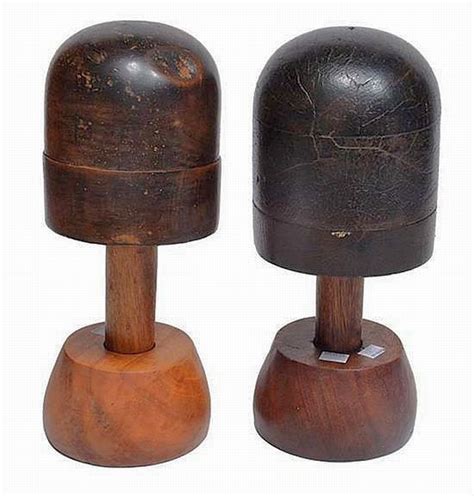 Pair of 35cm Wooden Hat Blocks - Zother - Small Wooden Items