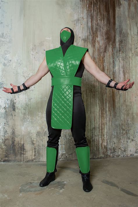 Mortal Kombat Cosplay Costume, Reptile Costume With Vest and Mask ...