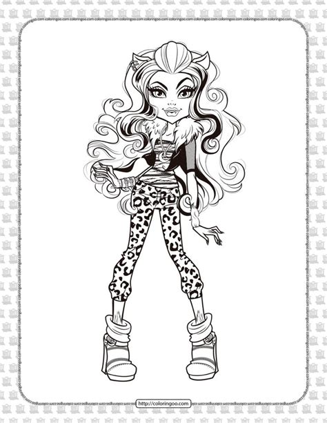 Printable Monster High Clawdeen Wolf Coloring Page | Coloring pages, Coloring books, Cute ...