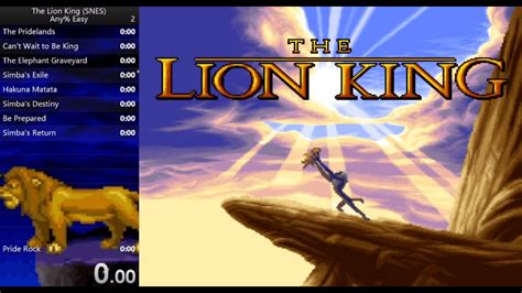 Lion King SNES Speedrun Any% Easy in 17:42 - YouTube