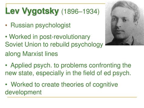 PPT - Vygotsky’s Theory of Cognitive Development PowerPoint Presentation - ID:1292550