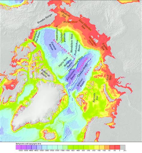 Principal geomorphological features of the Arctic Ocean, after ...