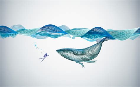 Underwater Whale Illustration Wallpapers | HD Wallpapers