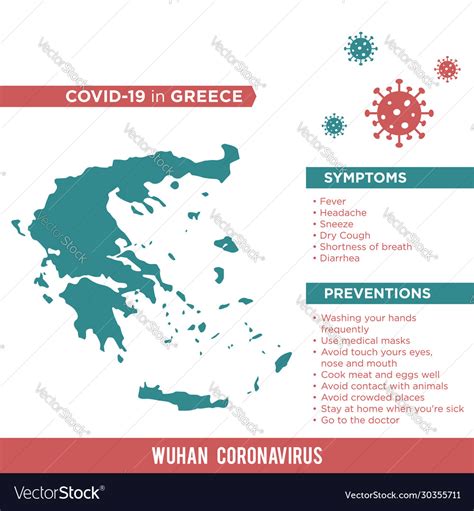 Greece europe country map covid-29 corona virus Vector Image