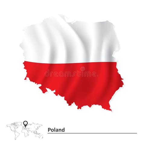 Map of Poland with flag stock vector. Illustration of design - 125152890