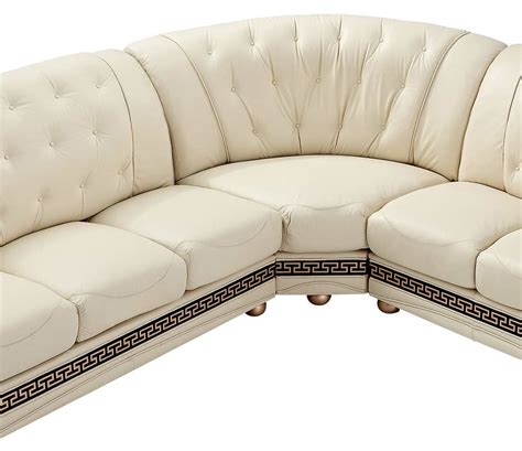 Beige Leather Sectional Sofa EF Ares | Leather Sectionals