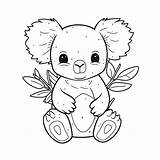 Adult Coloring Page With Cartoon Koala Outline Sketch Drawing Vector  sketch template