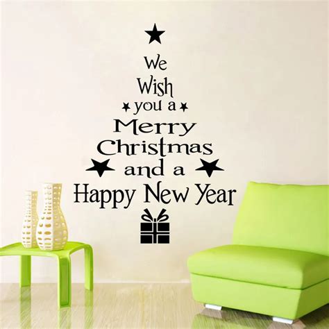 Vinyl Removable 3D Wall Sticker Christmas Tree Decals For Christmas Wall Decal 43 x 24cm ...