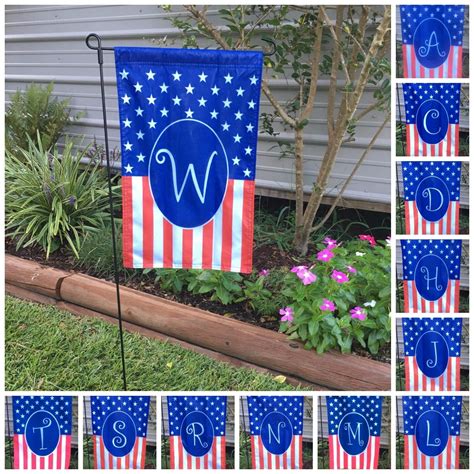 Monogrammed Holiday Small Garden Flag 4th July, USA America Gift Home 12X19, AP | Small garden ...